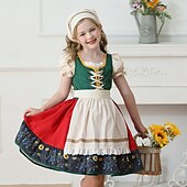 abordables Niños-Víspera de Todos los Santos Oktoberfest Vestidos Falda acampanada Mucama bávaro Munich prados Chica Carnaval Festival de Cerveza Paño de estilo tradicional