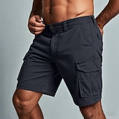 economico Classico-Per uomo Pantaloncini cargo Shorts Pantaloncini Estivi Multi-tasche Tasca con Patta Semplice Comodità Indossabile Lunghezza al ginocchio All&#039;aperto Sport Quotidiano Moda Casual Bianco Blu reale