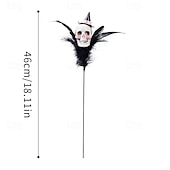 お買い得  ハロウィンのリースとフラワー装飾-ハロウィンの造花ブーケ1束、羽根、カボチャ、頭蓋骨のピック付き、パーティーや家の装飾用の恐ろしい造花