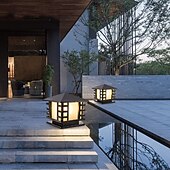 cheap Post Light-Outdoor Post Lamp 5W Aluminum LED Pillar Post Lantern Column Light Fixture for Yard Entrance Garden 110-240V