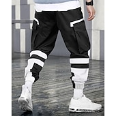 cheap Cargo Pants-Men's Cargo Pants Trousers Techwear Elastic Waist Drawstring Multi Pocket Color Block Wearable Outdoor Daily Camping &amp; Hiking Fashion Classic Black Blue