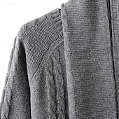 preiswerte Herrenpullover-Herren Pullover Gerippt Zopfmuster Stricken Normale Oberteile Gestrickt Schmale Passform Einfach Rundhalsausschnitt Strickware Moderne zeitgenössische Lässig Alltagskleidung Bekleidung Herbst Winter