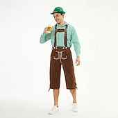 economico Uomini-Oktoberfest Lederhosen Cappello alpino Bavarese Tedesco Alpino Prati Per uomo Feste Festa della birra Panno in stile tradizionale