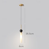 Χαμηλού Κόστους Σχεδίαση Κυλίνδρου-Κρεμαστό φωτιστικό από φυσικό/μαύρο μάρμαρο από ορείχαλκο ρυθμιζόμενο κρεμαστό φωτιστικό από σύρμα μοντέρνο μινιμαλιστικό φωτιστικό από ορείχαλκο με σώμα, ψηλή οροφή για υπνοδωμάτιο και σαλόνι