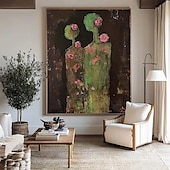cheap Landscape Paintings-Handmade Oil Painting Canvas Wall Art Decoration Abstract Figures for Home Decor Stretched Frame Hanging Painting/Rolled Frameless Unstretched Painting