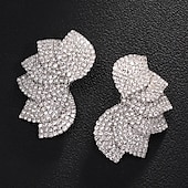 abordables Boucles d&#039;oreilles-Femmes Boucles d&#039;oreilles clous Superposé Forme de Feuille Précieux Pétale ancien Mode Artistique Diamant Imitation Des boucles d&#039;oreilles Bijoux Argent / Doré Pour Mariage Soirée Quotidien Festival