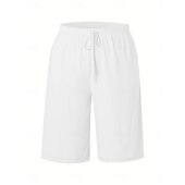 baratos Shorts-Mulheres chinês Bermudas Férias Moda Básico Comprimento do joelho Cintura Alta Tecido Bolsos Cintura elástica Confortável Macio Micro-Elástica Ao ar livre Rua Verde Militar Azul marinho Preto Branco