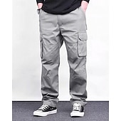 cheap Cargo Pants-Men&#039;s Cargo Pants Trousers Elastic Waist Drawstring Multi Pocket Plain Wearable Outdoor Daily Camping &amp; Hiking Fashion Classic Black Green