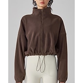 billige Fleece og 3 i 1 jakker-Dame Vinterfrakk Fleecejakke Vinter utendørs Termisk Vindtett Sommer Fleecejakker / Fleecer Svart Lys Grønn Krem Mørk Marineblå Kakifarget