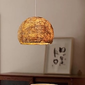 Недорогие В форме фонаря-Люстра из ротанга в стиле ваби-саби, винтажная креативная люстра из ротанга ручной работы для гостиной столовой