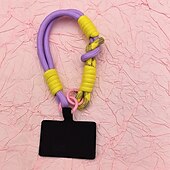 baratos Cordões de telefone e pulseiras-Nova pulseira de pulso colorida bloqueada, capa curta anti-perda para celular, dopamina, cartão estético de alta qualidade para homens e mulheres, confortável e resistente