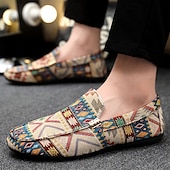 economico Slip-ons e mocassini da uomo-Per uomo Scarpe Casual Camminata Casual Tela Confortevole Antiscivolo Traspirante Mocassino Nero Beige Estate Primavera Autunno