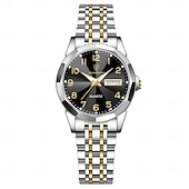 abordables Montres à quartz-Montre-bracelet de luxe pour femme, étanche, lumineuse, avec date et semaine, à quartz, en acier inoxydable