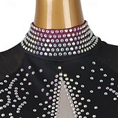 preiswerte Kleidung für lateinamerikanische Tänze-Latin Salsa Tanzkleid Quaste Strass Damen Performance Party Langarm Rumba Chacha Tanzbekleidung Kostüme