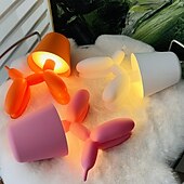 お買い得  ベッドサイドランプ-クリエイティブでロマンチックなカラフルなバルーン犬用テーブルランプ、タッチスイッチ付き、3色ライト、調光機能付き、2000mAh蓄電池付き、ソーセージ犬用雰囲気ライト、ホリデーホテルパーティーバレンタイン