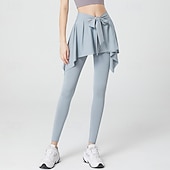 abordables Leggings y mallas de yoga-Mujer Pantalones de fitness Pantalones de pilates Pantalones de yoga 2 en 1 Ligero Gimnasio Pilates Zumba Prendas de abajo Color sólido Violeta Negro Azul Otoño Deportes Ropa de Deporte Delgado