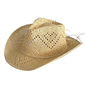 billige Hatter-1 stk. elegant damehatt med strå og bred brem, lett og pustende sommerhatt for strandaktiviteter, uformell &amp;formelle arrangementer, tilbehør til arrangementer