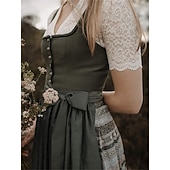 cheap Dirndl Dresses-Oktoberfest Dress Dirndl Trachtenkleider Midi Length Maid Bavarian German Wiesn Women's Carnival Beer Festival Traditional Style Cloth Without Blouse (75CM)