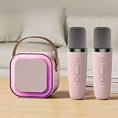 billige Mikrofoner-k12 trådløs mikrofon karaokemaskin bluetooth-høyttaler ktv hifi stereolyd led-lys for utendørs hjemmefest