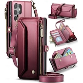 abordables Coques Samsung-téléphone Coque Pour Samsung Galaxy S25 Ultra A55 A35 A25 A15 5G A72 A52 A32 A22 A12 S10 Plus Étui Portefeuille avec Lanière Avec Dragonne Support TPU faux cuir
