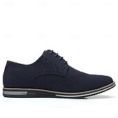 abordables Semiformal-Zapatos oxford de piel sintética marrón caramelo para hombre con detalles brogue: zapatos elegantes e informales con cordones para el trabajo, citas y uso diario.