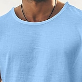 tanie Tank topy sportowe-Męskie Podkoszulek Bez rękawów Krótki rękaw Paski Okrągły dekolt Lato Równina Teksturowany Moda Klasyczny Codzienny Gładkie Ulica Codzienny Sport Biały Niebieski Granatowy Top Tee dla mężczyzn