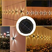 economico Applique per esterni-1 lampada da parete solare impermeabile per esterni con 5 fasci LED, illuminazione per cortile, giardino, recinzione, balcone, scala