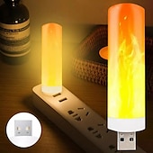 cheap Decorative Lights-4 Pcs simulation flame lamp candle lamp dynamic flame lamp bedside mini Usb atmosphere lamp small night lamp Halloween Christmas decoration lights