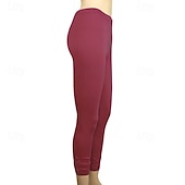 olcso Sima leggings-Női Nadrágok Leggingek Utcai sikk Alkalmi Teljes hossz Természetes Sima Rugalmas derék kellemes Szabadtéri Kényelmes Szabadtéri Sportruházat Szabadság Bíborvörös Stétszürke Kék tó Bor Ősz Normál