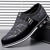 cheap Men&#039;s Slip-ons &amp; Loafers-Men&#039;s Black Mesh Slip-On Casual Shoes with Star Pattern – Lightweight Streetwear Shoes for Travel, Urban Walks &amp; Weekend Outings