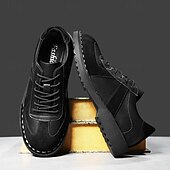 abordables Occasionnel-Homme Derby Marche ancien Affaires Occasionnel Quotidien Daim Cuir fendu Confortable Antidérapant À lacets Gris&amp;Blanc Noir Printemps