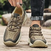 baratos Ténis para Homem-Tênis masculino cáqui para caminhada ao ar livre - tênis de corrida de trilha duráveis com malha respirável e sola antiderrapante para acampamentos, caminhadas e aventuras diárias ao ar livre