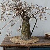 abordables Ustensiles et gadgets de cuisine-Ensemble de 5 sets de table ronds en rotin, sets de table en nénuphar tissés à la main naturels de 13 pouces pour table à manger, sets de table de style rustique pour la décoration de la maison et du