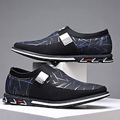 cheap Men&#039;s Slip-ons &amp; Loafers-Men&#039;s Black Mesh Slip-On Casual Shoes with Star Pattern – Lightweight Streetwear Shoes for Travel, Urban Walks &amp; Weekend Outings