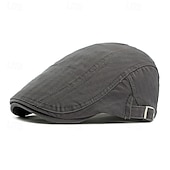 olcso Férfi kalapok-Férfi Vadászsapka Ascot Hat Newsboy Hat Fekete Sötétkék 100% pamut Divat Alkalmi Utca Napi Sima Állítható Fényvédő Légáteresztő