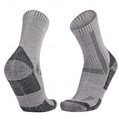 abordables Calcetines deportivos-1 Par Mujer calcetines de lana merino Calcetines para correr Mantiene abrigado Transpirable Anti ampollas Grueso Al aire libre tripulación de cuarto Retazos Lana Merina Negro Blanco Azul Real para