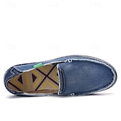 economico Slip-ons e mocassini da uomo-Mocassini da uomo in denim blu con bordo sfrangiato, scarpe casual leggere slip-on per le uscite del fine settimana, le passeggiate estive e il comfort quotidiano