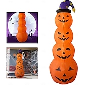 cheap Landscape Lights-1 Pc 2.4M Halloween Inflatable Pumpkin Luminous Strip Lamp Air Model Courtyard Garden Lawn Path Halloween Party Atmosphere Decorative Lights