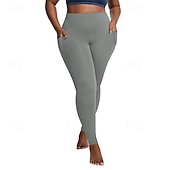 economico Sport Taglie Forti e Gravidanza-Per donna leggings da pilates pantaloni sportivi Leggings da yoga Tasca Leggero Pilates Palestra Corsa Pantaloni Nero Rosa polverosa Borgogna Spandex Taglie Forti Gli sport Abbigliamento sportivo
