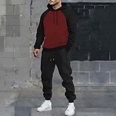 baratos Conjunto de Moletom 3D Masculino-Homens Bloco de cor 2pcs Conjuntos de moletom 3D Moletom Moletom com capuz Manga Longa Calças compridas Com Capuz Casual Diário Roupa Esportiva Impressão 3D Bloco de cor Primavera Outono Inverno