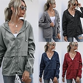 abordables Vestes imperméables-Femmes Veste de randonnée Veste de pluie Imperméable Extérieur Imperméable Coupe-vent Tenues de randonnée Vêtements de randonnée Printemps Automne Top Coton Camping / Randonnée / Spéléologie Course