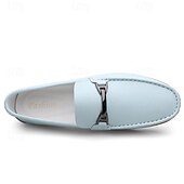 voordelige Casual loafers-Rode imitatieleren loafers voor heren, stijlvol instapmodel met comfortabele, zachte binnenzool, ideaal voor zakelijke, casual weekenden en reizen