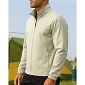 Недорогие Водонепроницаемые куртки-Муж. Куртка для туризма и прогулок Спортивная куртка Дождевик На открытом воздухе Водонепроницаемость Легкость Дышащий Походная одежда Походная одежда Весна Осень Жакет Теннис Гольф Бег Сплошной цвет