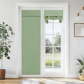 baratos Cortinas da porta-Cortina de Porta Francesa Sem Furos Cortina Blackout com Pregas de Lápis Cortinas Funcionais Filtradoras de Luz para Escritório e Casa 26X68polegadas(66X173CM)