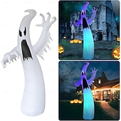 halpa Ilmatäytteiset pihakoristeet-1 kpl puhallettava halloween-valo, 3,6 m, 12 jalkaa, kuohuviini, liekki, fantomi-ilmamalli, ulkopiha, nurmikko, puutarhajuhlat, halloween-kauhu ja outo koristevalo