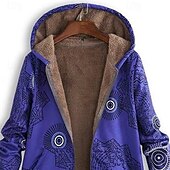 preiswerte Sherpa-Jacken-Damen Fleecejacke Mantel Kapuzenjacke Warm Bequem Reißverschluss Tasche Mode Modern Lässig Geometrisch Ausgehen Wochenende Reisverschluss Regulär Mit Kapuze Normale Passform Langarm Oberbekleidung