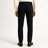 baratos Calças Elite Masculinas-Homens Calças Côr Sólida Comprimento do joelho O negócio Estilo Clássico Casual Preto Branco Sem Elasticidade