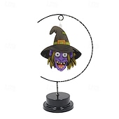 halpa Sisä- ja juhlavalaistus-LED-koristeellinen lumottu halloween-yövalo, paristokäyttöinen pöytävalaisin kuunsirppilamput yöpöydän yövalot lahjat sopivat halloween cosplay -juhliin