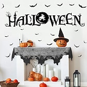 abordables Halloween Cuisine-Décorations d&#039;Halloween en dentelle noire, couverture de cheminée en toile d&#039;araignée, écharpe, chemin de table en toile d&#039;araignée, autocollant mural, décalcomanies Yomiie, décoration de cuisine