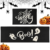 olcso Halloween hálószoba-halloweeni konyhaszőnyegek, 2 db konyhaszőnyeg, párnázott, fáradtsággátló konyhaszőnyegek padlóra, csúszásmentes álló asztali szőnyeg, vízálló konyhaszőnyeg-készlet konyhába, padlóra, irodába